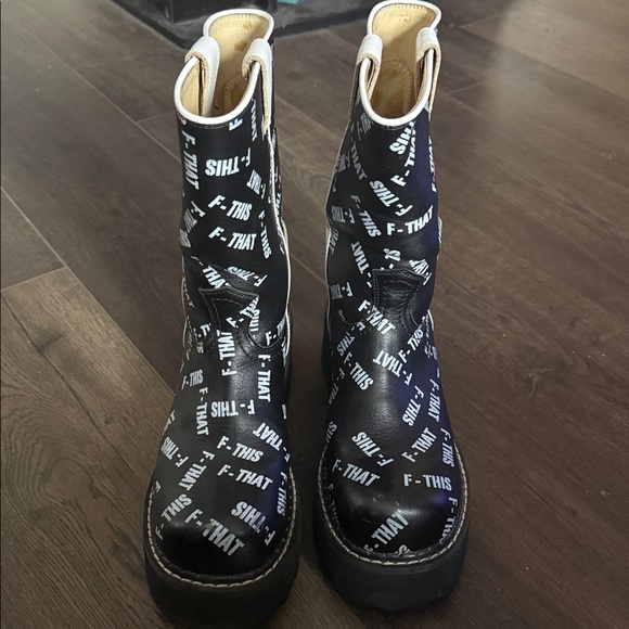 John Fluevog Black and White FShoe Revna series - Picture 3 of 7